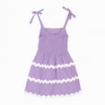 thumbnail image 4 of NIEWTR Robe Douce Sans Manches pour Fillettes, Imprimé Fruits, Robe d'Été pour Vacances (Violet, 4-5 Ans), 4 of 5