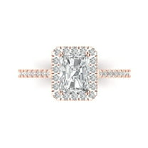 Solitaire with Accents Engagement Ring for Women - 1.86ct White Sapphire in 18K Rose Gold Promise Ring