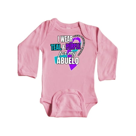 

Inktastic Suicide Prevention I Wear Teal and Purple for My Abuelo Gift Baby Boy or Baby Girl Long Sleeve Bodysuit