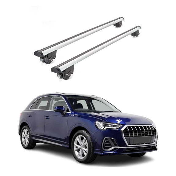 220 Lbs Luggage Roof Rack Cross Bars for Audi Q3 2019-2024 Gray 2Pcs
