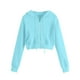 thumbnail image 1 of ICHUANYI Clearance Women's Zip Up Hoodies Sweatshirts Clothes Teen Girl Fall Casual Drawstring Jackets With Pockets Overcoat(Blue, XL) ICHUANYI WER2023081205762, 1 of 5