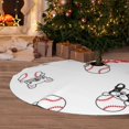 thumbnail image 6 of Sikiie Bbaseball Dog 30-48 inches {designName} Print Christmas Tree Skirt Snowman Xmas Tree Skirt with Edge Christmas Decorations for Holiday Party30", 6 of 7