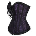 thumbnail image 2 of Grebrafan Corset Renaissance Women Zipper Bustier Plus Size Purple 4XL, 2 of 5