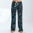 thumbnail image 6 of Women's Casual Fashion Christmas Pajama Pants, Long Sleepwear Trousers for Sports and Home Use, Comfortable and Soft Material for Nightwear and Lounging,Dark Green,L, 6 of 6