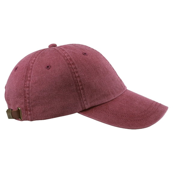 6-Panel Low-Profile Washed Pigment-Dyed Cap , AD969 , BURGUNDY , One Size