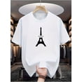 thumbnail image 1 of Paris Eiffel Tower Graphic Tee for Men - Casual & Comfortable Short Sleeve T-Shirt, Perfect for Casual Attire, 1 of 6
