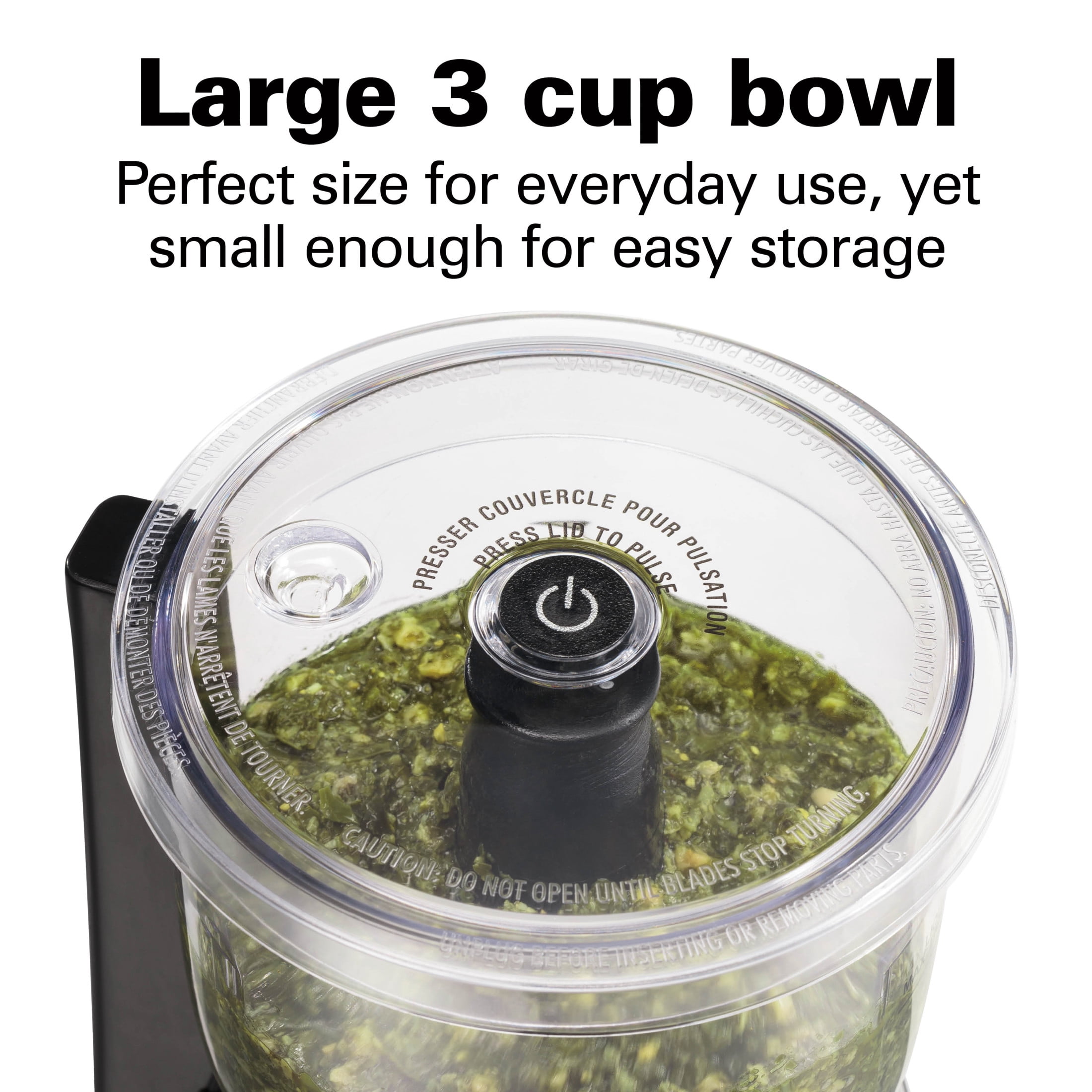 Hamilton Beach Stack & Press Electric Food Chopper & Mini Food Processor, 3-Cup, Black