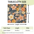 thumbnail image 2 of Pioneer Flower Floral Print Pattern Square Fitted Tablecloth with Elastic Edge,Square Table Cover,Washable Elastic Table Cover for Home Kitchen Party Decor 34"x34", 2 of 6