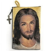 LOGOS TRADING POST Virgin Mary And Baby Jesus And Face Of Christ Rosary Pouch