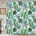 thumbnail image 3 of Cactus Shower Curtain, Spring Garden Boho Style Bouquet of Thorny Plants Blossoms, Bathroom Shower Curtains with 12PCS Hooks, 70X70IN, 3 of 3