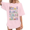 thumbnail image 2 of Trendfront Womens Bookshelf Graphic T Shirts Trendy Tee Pullover Everyday Outfits Oversize Drop Shoulder Crewneck Short Sleeve Loose Fit Tops, 2 of 5