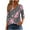 Gray, variant on Uootdi Womens Long Sleeve Shirts Half Zipper V Neck Fashion Floral Printed Striped Dressy Gift Blouses Casual FallTunic Tops Lo ose Fit Comfy