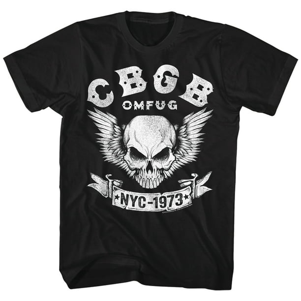 2Bhip - CBGB OMFUG Logo 1973 NYC Rock and Roll Music Club Adult T-Shirt ...