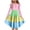 Blue, variant on Ruffled Tiered Dress Girls Colorblock Long Sleeve A-Line Swing Midi Dresses Spring Easter Cute Clothes (12-13 Years, Multicolor)