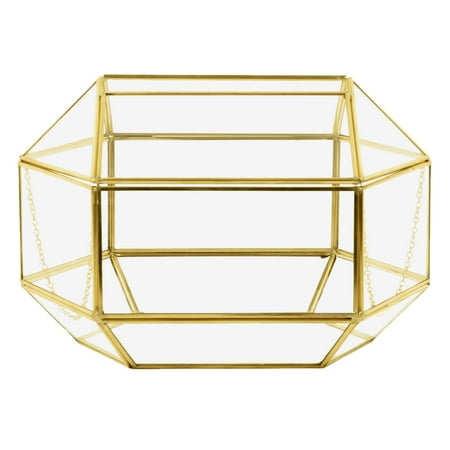 Koyal Wholesale Geometric Glass Wedding Card Box Gold Wedding