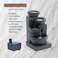thumbnail image 4 of 29'' Terrazzo Style LED Outdoor Indoor Water Fountain with Cascading Bowls & Stacked Stones – 4-Tier Ideal Waterfalls for Gardens,Patios to Create a Serene Retreat in Outdoor Living Areas,Black, 4 of 8