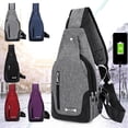 thumbnail image 2 of LSLJS Small Sling Bag for Men/Women, Lightweight Shoulder Chest Bag Daypack Waterproof Crossbody Backpack with USB Charging Port, Anti-Theft Fanny Pack Purse for Travel Sports Running Hiking, 2 of 5