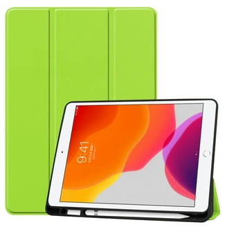 JKSML Étui IPad 9e/8e/7e Génération 10,2 Pouces - Porte-stylo, Réveil Automatique, Dos Transparent Gris