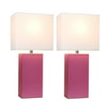 thumbnail image 2 of Lalia Home 21" 2-Pack Leather Base Modern Home Décor Bedside Table Lamp Set, 2 of 8