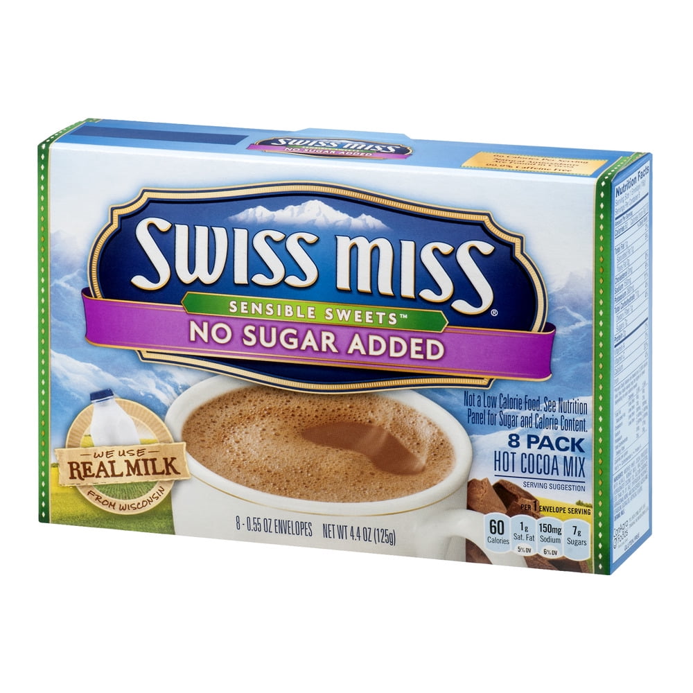 Swiss Miss Sensible Sweets No Sugar Added Hot Cocoa Mix, 8 Count 4.4 oz