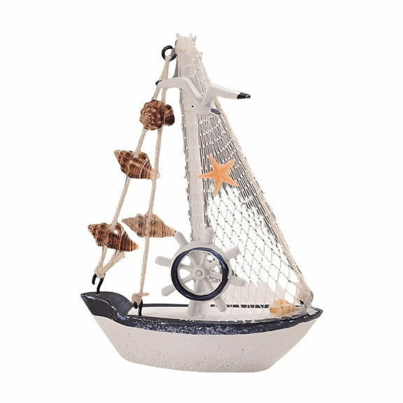 LAMIRO Wooden Sailing Boat Model Mini,Handmade Vintage Nautical Wood Sailing Boat Decoration,For Table Ornament,Photo Props,Beach Ocean Theme Party and Room Decor