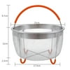 Flyiast Stainless Steel Rice Steam Basket Pressure Pot Anti-scald Steamer (Orange)