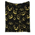 thumbnail image 2 of SDJMa Halloween Flannel Throw Blanket, Pumpkin Patterned Black Blanket, Soft Plush Halloween Decorative Bed Blanket for Couch Sofa Chair, All Seasons Lap Blanket for Adults, 51.1"x59.3", 2 of 6