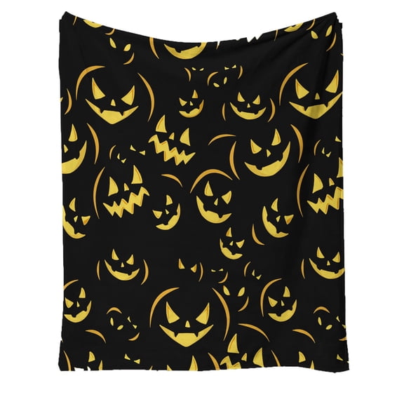 Halloween Flannel Fleece Throw Blankets,Pumpkin Lantern Printing Blankets,Soft Fuzzy Plush Halloween Themed Throw Blankets for Couch Sofa or Bed,for Children Men and Women