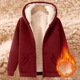 thumbnail image 6 of CCRFTGI Hoodie for Children Boys Girls Size 8 Sherpa Fleece Lined Full Zip Hoodie Trendy Winter Spring Jacket Cozy School Uniform Sweater Wine 12-13 Years, 6 of 6