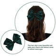 thumbnail image 5 of WRITWAA 2Pcs Big Bowknot Hairpin Cute Hair Bow Clip Dark Green Hair Styling for Women, 5 of 5