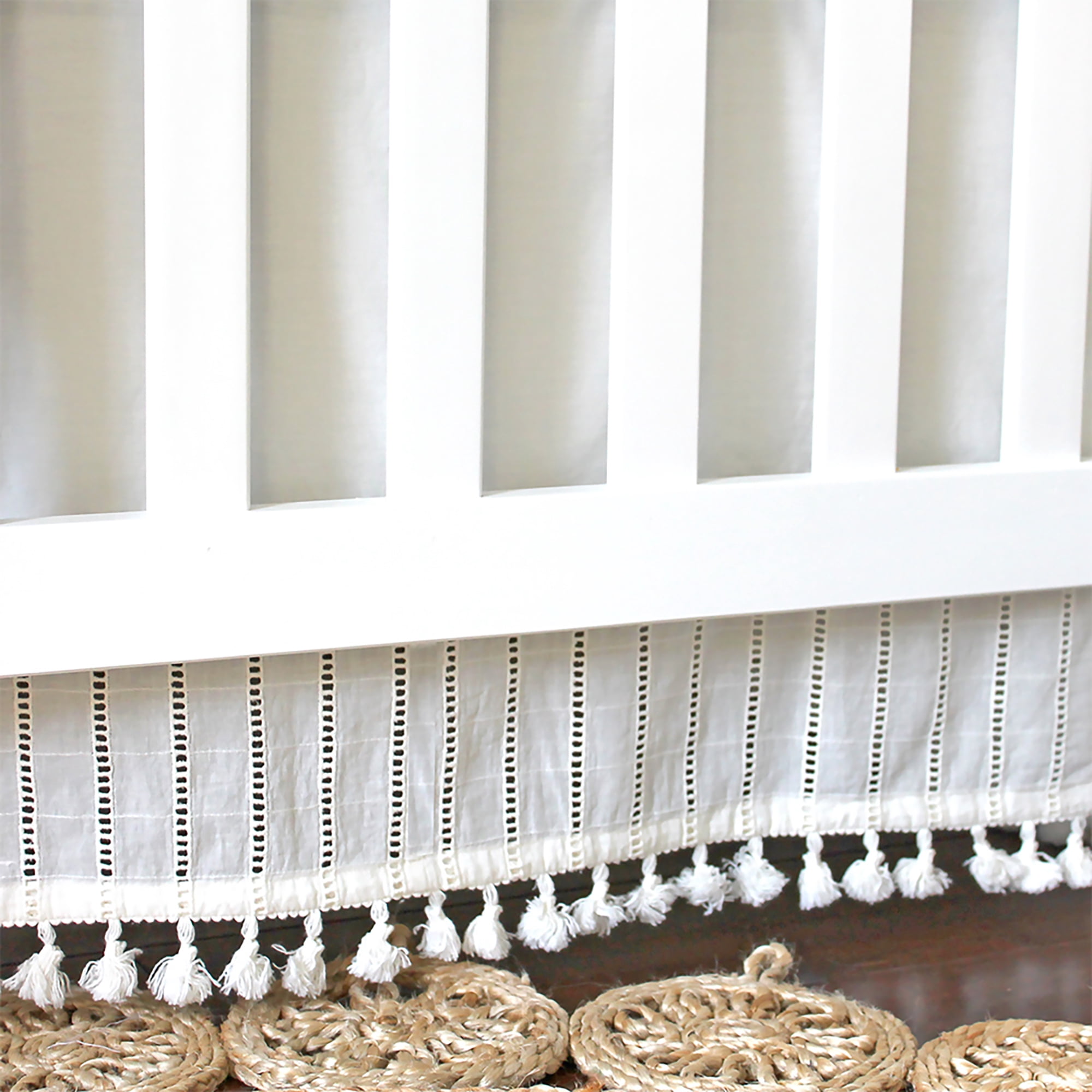 Crane Baby Off-White Boho Bed Skirt