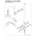 thumbnail image 3 of Kingston Brass CCK3660PX Kingston Wall Mount Rain Drop Shower System with Hand Shower, Matte Black, 3 of 4