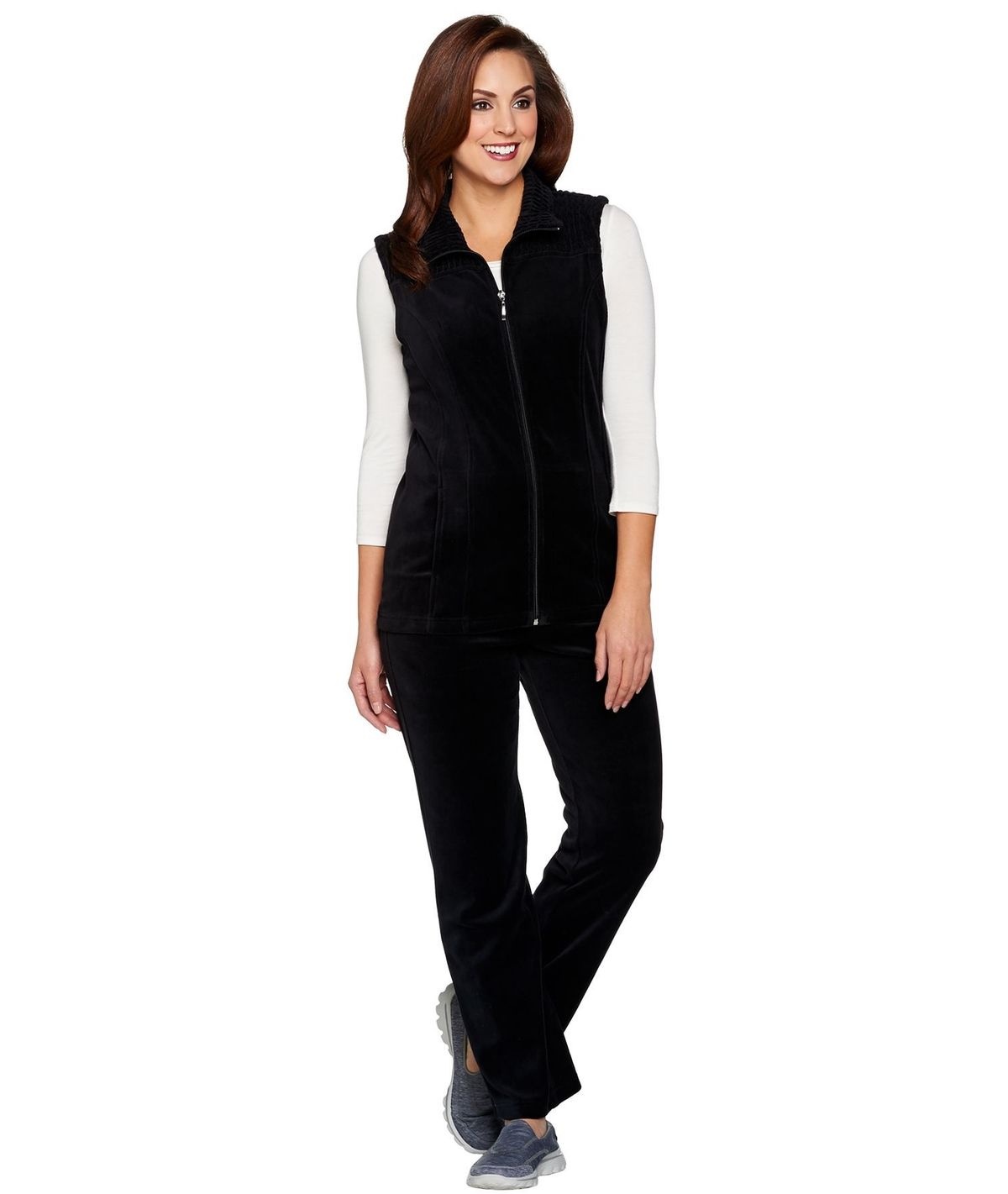 Co Petite Active Vest Pants Velour Set 