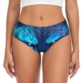 thumbnail image 1 of Balery Futuristic Blue Light Wolf Ropa Interior de Algodón para Mujer con Dibujo – Braguitas Cómodas y Elásticas, Estilo Clásico-Small, 1 of 6