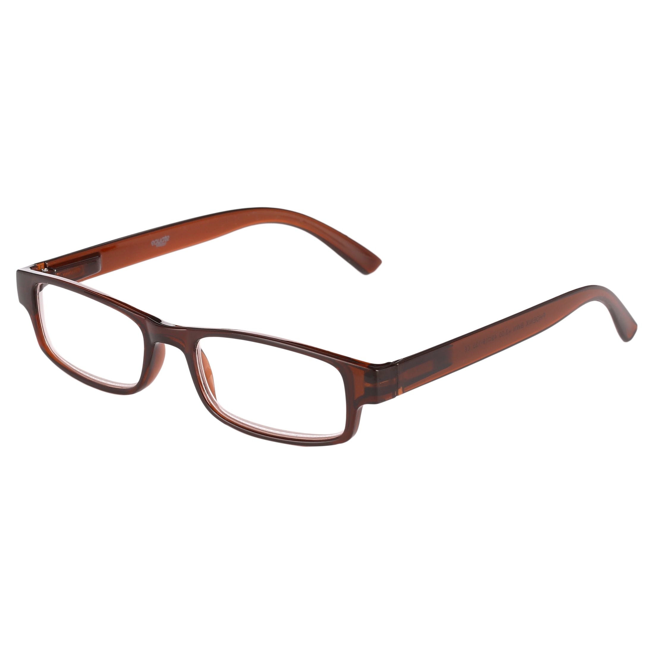 Equate Unisex Phoenix Rectangular Reading Glasses with Case, Gradient Black/Brown, +3.00, 2 Pack