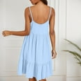 thumbnail image 7 of Wdgfv Womens Casual Summer Spaghetti Strap Smocked A Line Beach Vacation Sun Dress Above The Knee, 7 of 7