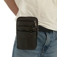thumbnail image 4 of fankhu Men Retro Fanny Pack Multi-Layer Leather Purse Male Travel Outdoor Bag (Coffee), 4 of 7