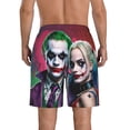 thumbnail image 3 of Film Harley Quinn Joker Men's Beach Shorts Swim Trunks Casual Quick Dry Board Shorts Swimwear with Mesh Lined and Pockets, 3 of 8