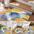 thumbnail image 5 of 2x3 Ft Entryway Area Rug, Blue Yellow Spring Floral Kitchen Rug Runner Washable Floor Mat, Summer Botanical Elegant Non Slip Indoor Door Mat Throw Carpet for Bathroom Living Room Bedroom, 5 of 8