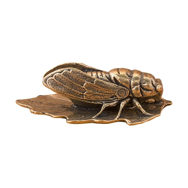 Adorno de cigarra de Animal, estatua de Animal de latón, regalo, decoración Vintage Feng Shui, colección de decoración, estatua de cobre, artesanías p Macarena Figuras de cigarra