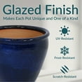thumbnail image 6 of Sunnydaze Chalet 14.5" x 14.5" x 11.25" Round Imperial Blue Ceramic Outdoor Planter, 6 of 13