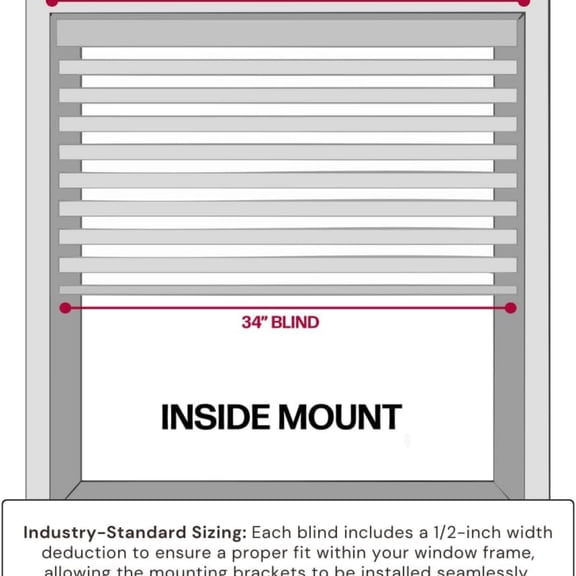 Cordless, 2 Inch Faux Wood Blind, 34.5" Wide x 60" Long, Window Blinds, Blinds & Shades, Blinds for Indoor Windows, Embossed, Bright White