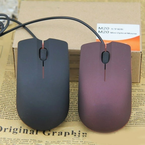 Naierhg M20 Wired Mouse Frosted High Sensitivity Ergonomic Plug and Play Mini Optical Computer Mice for Office