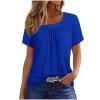 thumbnail image 2 of Teissuly Women Fashion Summer Casual Solid Round Neck Short Sleeves Tshirt Blouse, 2 of 2
