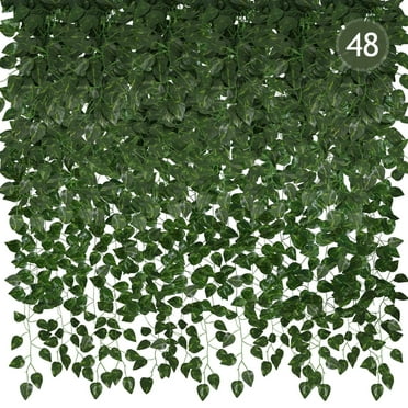 48Pack Artificial Ivy Garland 335ft Fake Vines with Realistic Leaves - UV Resistant Greenery Wall Decor for Wedding Backdrop, Bedroom, Indoor Outdoor Party Décor