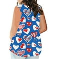 thumbnail image 3 of VKOYWKM Plus Size Tank Tops for Women 4th of July Independence Day Tank Shirts Sleeveless Notch V Neck Patriotic Tunic Tops Loose Fit American Flag Tank Top, 3 of 5