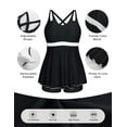 thumbnail image 3 of Traje de baño Tankini Hanna Nikole para mujer, 2 piezas, negro, talla 22+, 3 of 5