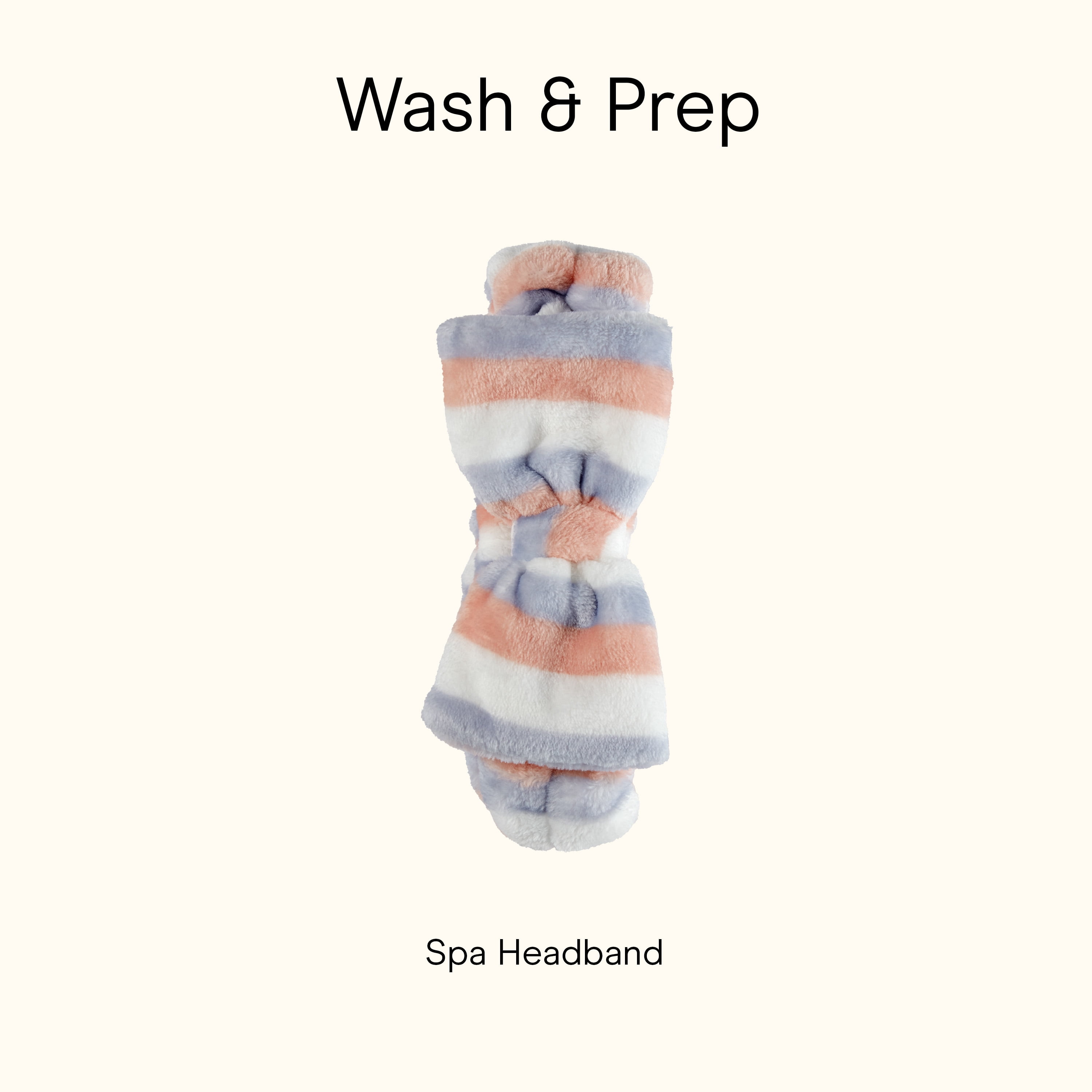 (2 pack) Conair Striped Spa Headwrap with Bow for Face Washing and Beauty Routines