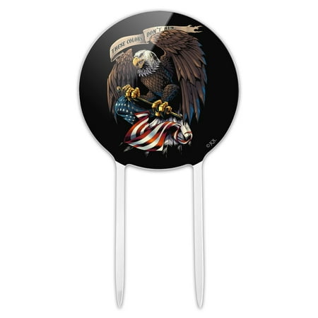 Acrylic These Colors Don't Run Patriotic Eagle USA American Flag Cake Topper Party Decoration for Wedding Anniversary Birthday Graduation