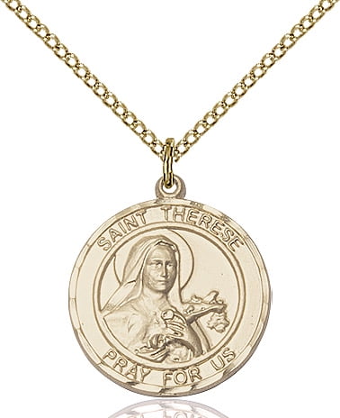 Bonyak Jewelry 18 Inch Rhodium Plated Necklace w// 4mm Light Rose Pink October Birth Month Stone Beads and Saint Bernadette Charm